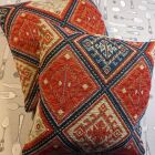 Cosy tapestry cushions.